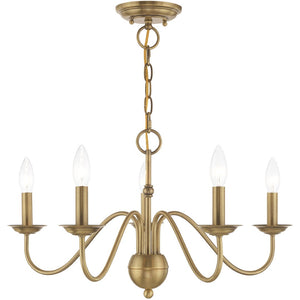 HomeRoots Five Light Dimmable Chandelier - Modern Pendant with Sleek Cylindrical Shades for Any Room Ambiance 687760