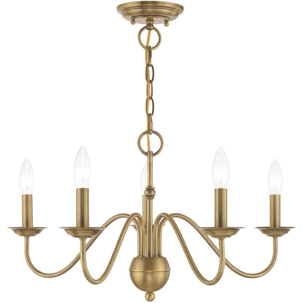 HomeRoots Five Light Dimmable Chandelier - Modern Pendant with Sleek Cylindrical Shades for Any Room Ambiance 687760