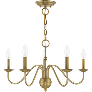 HomeRoots Five Light Dimmable Chandelier - Modern Pendant with Sleek Cylindrical Shades for Any Room Ambiance 687760