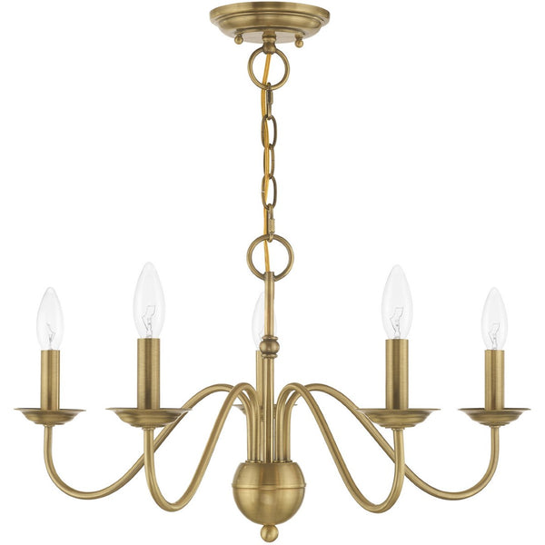 HomeRoots Five Light Dimmable Chandelier - Modern Pendant with Sleek Cylindrical Shades for Any Room Ambiance 687760