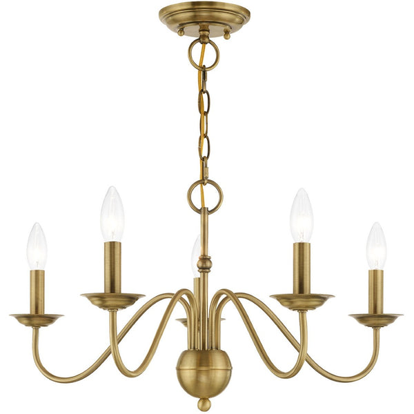 HomeRoots Five Light Dimmable Chandelier - Modern Pendant with Sleek Cylindrical Shades for Any Room Ambiance 687760