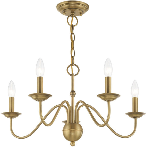 HomeRoots Five Light Dimmable Chandelier - Modern Pendant with Sleek Cylindrical Shades for Any Room Ambiance 687760