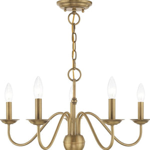 HomeRoots Five Light Dimmable Chandelier - Modern Pendant with Sleek Cylindrical Shades for Any Room Ambiance 687760