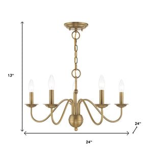 HomeRoots Five Light Dimmable Chandelier - Modern Pendant with Sleek Cylindrical Shades for Any Room Ambiance 687760