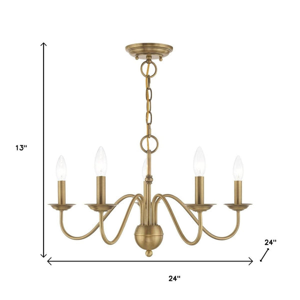 HomeRoots Five Light Dimmable Chandelier - Modern Pendant with Sleek Cylindrical Shades for Any Room Ambiance 687760