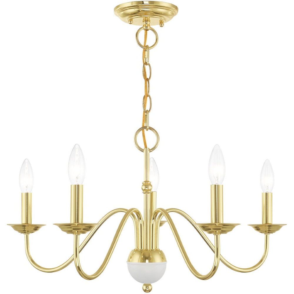 HomeRoots Five-Light Dimmable Chandelier - Modern Steel Shades for Stylish Ambiance in Dining & Living Spaces 687761