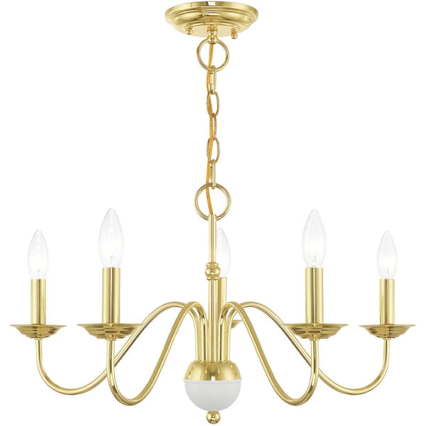 HomeRoots Five-Light Dimmable Chandelier - Modern Steel Shades for Stylish Ambiance in Dining & Living Spaces 687761