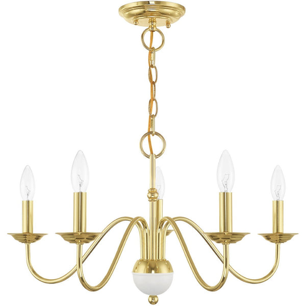 HomeRoots Five-Light Dimmable Chandelier - Modern Steel Shades for Stylish Ambiance in Dining & Living Spaces 687761