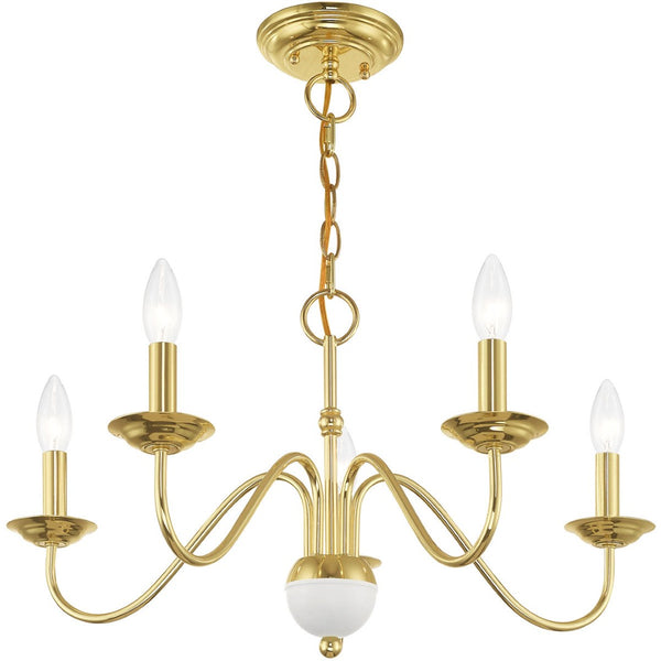 HomeRoots Five-Light Dimmable Chandelier - Modern Steel Shades for Stylish Ambiance in Dining & Living Spaces 687761