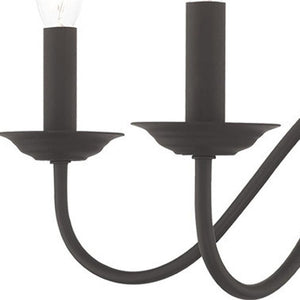 HomeRoots Black Five-Light Dimmable Chandelier - Modern Matte Finish with Cylinder Shades for Timeless Elegance 687762