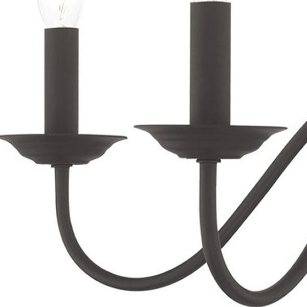 HomeRoots Black Five-Light Dimmable Chandelier - Modern Matte Finish with Cylinder Shades for Timeless Elegance 687762