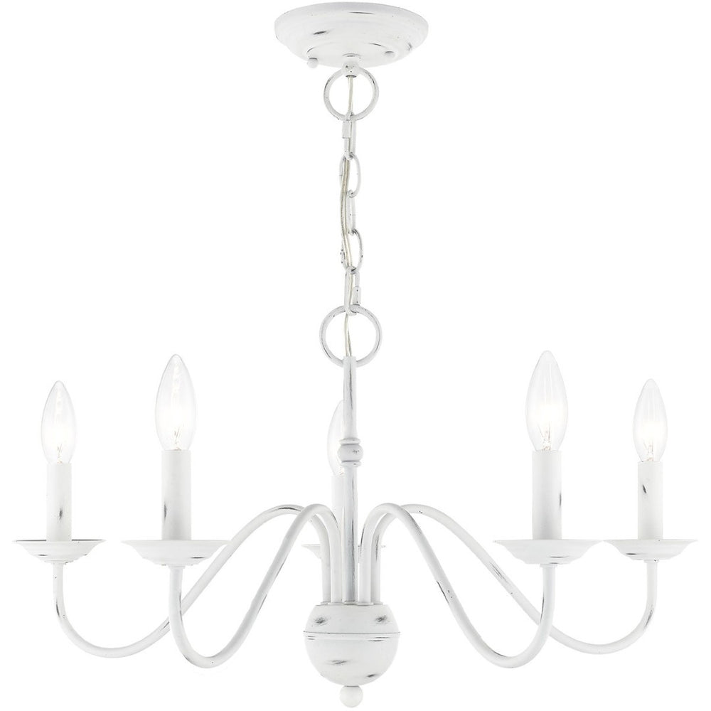 HomeRoots Five Light Dimmable Chandelier - Modern Cylindrical Shades for Adjustable Elegance in Any Space 687763
