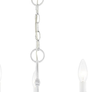 HomeRoots Five Light Dimmable Chandelier - Modern Cylindrical Shades for Adjustable Elegance in Any Space 687763