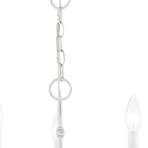 HomeRoots Five Light Dimmable Chandelier - Modern Cylindrical Shades for Adjustable Elegance in Any Space 687763