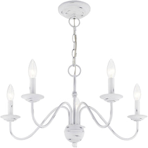 HomeRoots Five Light Dimmable Chandelier - Modern Cylindrical Shades for Adjustable Elegance in Any Space 687763