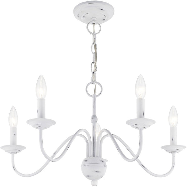 HomeRoots Five Light Dimmable Chandelier - Modern Cylindrical Shades for Adjustable Elegance in Any Space 687763
