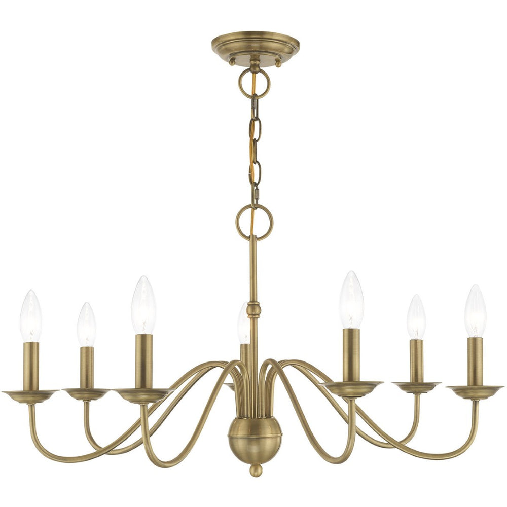 HomeRoots Seven Light Dimmable Chandelier with Sleek Cylindrical Shades for Modern Home Illumination and Style 687765