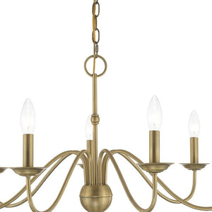 HomeRoots Seven Light Dimmable Chandelier with Sleek Cylindrical Shades for Modern Home Illumination and Style 687765