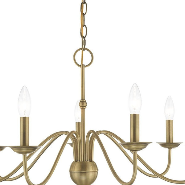 HomeRoots Seven Light Dimmable Chandelier with Sleek Cylindrical Shades for Modern Home Illumination and Style 687765