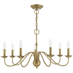 HomeRoots Seven Light Dimmable Chandelier with Sleek Cylindrical Shades for Modern Home Illumination and Style 687765