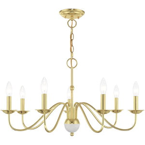 HomeRoots Seven Light Dimmable Chandelier - Sleek Modern Design with Cylindrical Shades for Versatile Illumination 687766