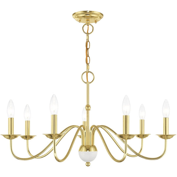 HomeRoots Seven Light Dimmable Chandelier - Sleek Modern Design with Cylindrical Shades for Versatile Illumination 687766