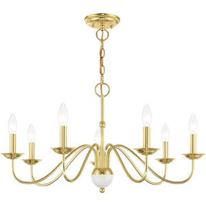 HomeRoots Seven Light Dimmable Chandelier - Sleek Modern Design with Cylindrical Shades for Versatile Illumination 687766