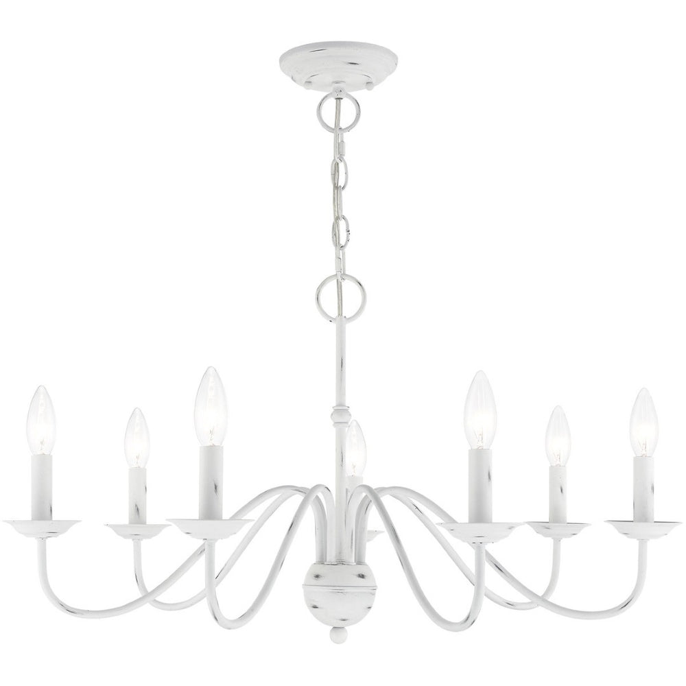 HomeRoots Seven Light Dimmable Chandelier with Modern Cylinder Shades for Stylish Home Ambiance & Versatility 687768