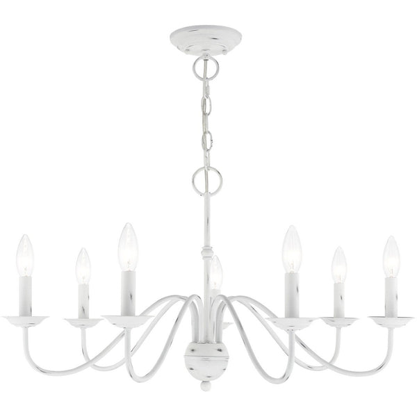 HomeRoots Seven Light Dimmable Chandelier with Modern Cylinder Shades for Stylish Home Ambiance & Versatility 687768