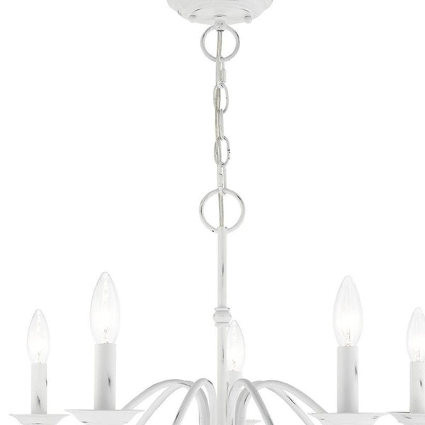 HomeRoots Seven Light Dimmable Chandelier with Modern Cylinder Shades for Stylish Home Ambiance & Versatility 687768