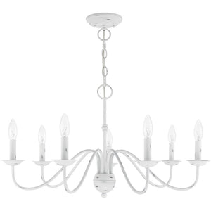 HomeRoots Seven Light Dimmable Chandelier with Modern Cylinder Shades for Stylish Home Ambiance & Versatility 687768