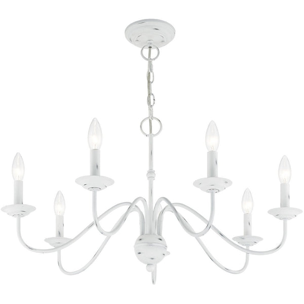 HomeRoots Seven Light Dimmable Chandelier with Modern Cylinder Shades for Stylish Home Ambiance & Versatility 687768
