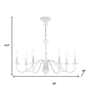 HomeRoots Seven Light Dimmable Chandelier with Modern Cylinder Shades for Stylish Home Ambiance & Versatility 687768
