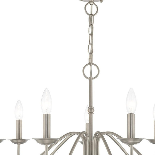 HomeRoots Seven Light Dimmable Chandelier: Modern Steel Shades for Stylish Ambiance in Any Space 687769