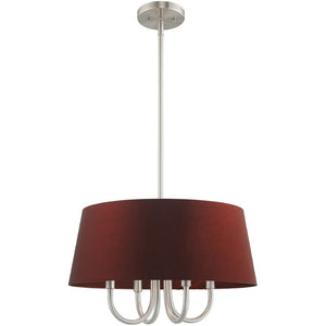 HomeRoots Four Light Dimmable Chandelier - Modern Cylindrical Shades, Adjustable Ambiance for Any Space 687770