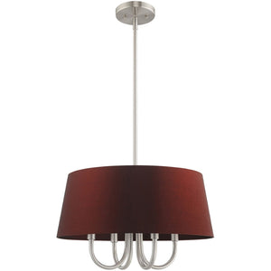 HomeRoots Four Light Dimmable Chandelier - Modern Cylindrical Shades, Adjustable Ambiance for Any Space 687770