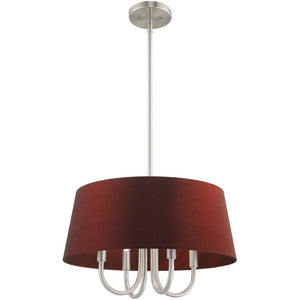HomeRoots Four Light Dimmable Chandelier - Modern Cylindrical Shades, Adjustable Ambiance for Any Space 687770