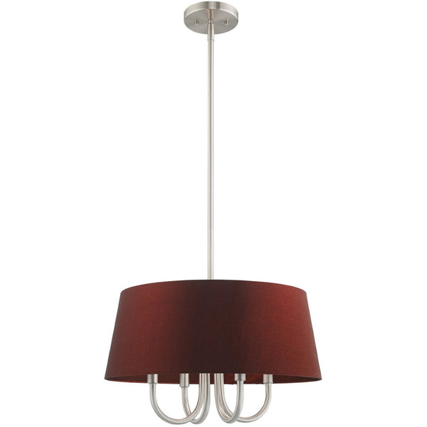 HomeRoots Four Light Dimmable Chandelier - Modern Cylindrical Shades, Adjustable Ambiance for Any Space 687770