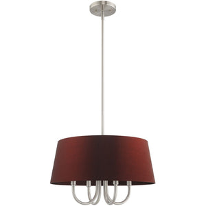HomeRoots Four Light Dimmable Chandelier - Modern Cylindrical Shades, Adjustable Ambiance for Any Space 687770