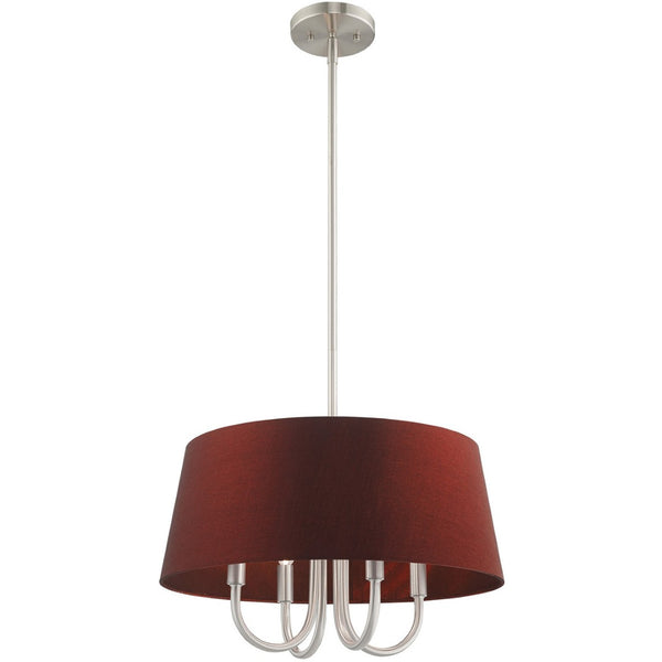 HomeRoots Four Light Dimmable Chandelier - Modern Cylindrical Shades, Adjustable Ambiance for Any Space 687770