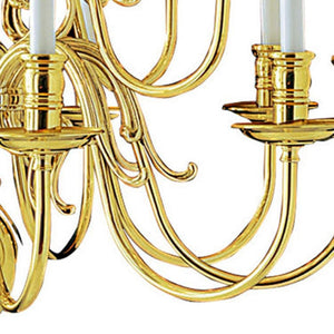 HomeRoots Brass Multi-Light Dimmable Chandelier with Cylinder Shades - Modern Elegance for Any Space 687772