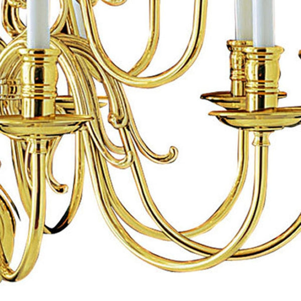 HomeRoots Brass Multi-Light Dimmable Chandelier with Cylinder Shades - Modern Elegance for Any Space 687772