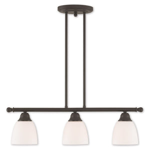 HomeRoots Bronze Three-Light Dimmable Chandelier with Unique Cylinder Shades for Modern Spaces and Ambiance 687773