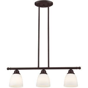 HomeRoots Bronze Three-Light Dimmable Chandelier with Unique Cylinder Shades for Modern Spaces and Ambiance 687773