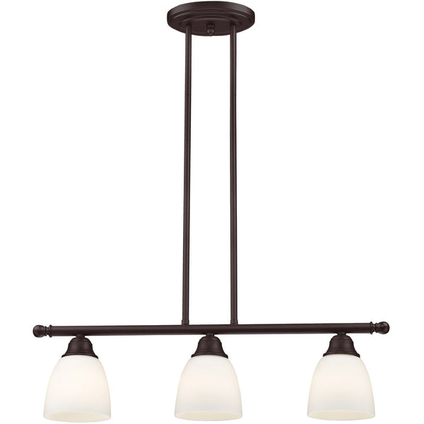 HomeRoots Bronze Three-Light Dimmable Chandelier with Unique Cylinder Shades for Modern Spaces and Ambiance 687773