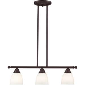 HomeRoots Bronze Three-Light Dimmable Chandelier with Unique Cylinder Shades for Modern Spaces and Ambiance 687773