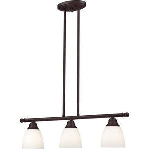 HomeRoots Bronze Three-Light Dimmable Chandelier with Unique Cylinder Shades for Modern Spaces and Ambiance 687773