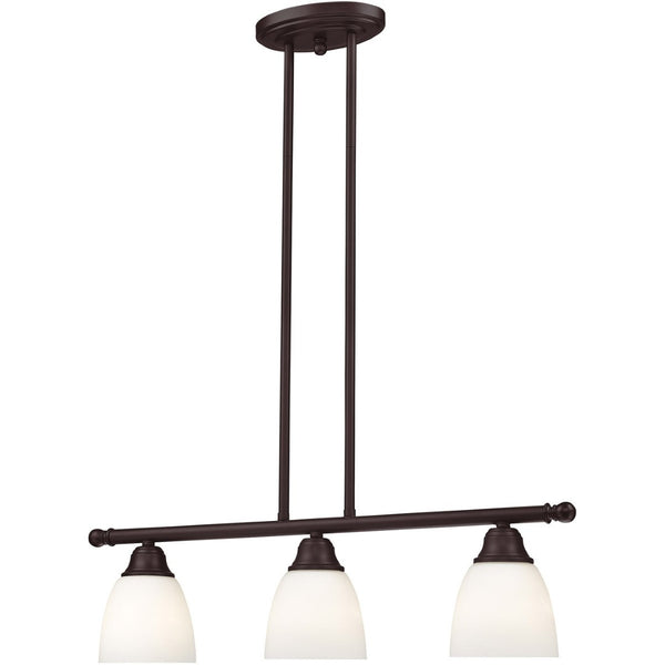 HomeRoots Bronze Three-Light Dimmable Chandelier with Unique Cylinder Shades for Modern Spaces and Ambiance 687773