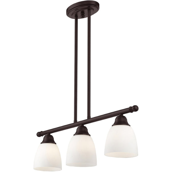 HomeRoots Bronze Three-Light Dimmable Chandelier with Unique Cylinder Shades for Modern Spaces and Ambiance 687773