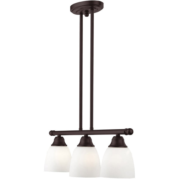 HomeRoots Bronze Three-Light Dimmable Chandelier with Unique Cylinder Shades for Modern Spaces and Ambiance 687773